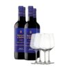 4 Flaschende Marqués de Cáceres Reserva 2020 + 4 Gläsern Weinflaschen mit Gläsern 2020