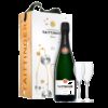 Estuche 1 botella Taittinger Brut Réserve + copas Geschenk