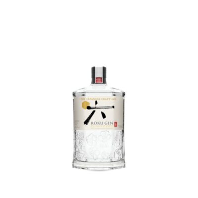 Suntory Roku Japanese Craft Gin Weinflaschen mit Gläsern