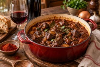 Gulasch mit Rotwein: einlegen, ablöschen oder schmoren? Welcher Wein in den Topf passt
