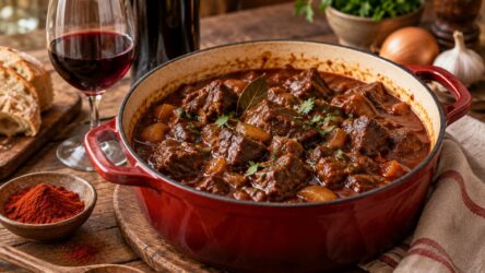 Gulasch mit Rotwein: einlegen, ablöschen oder schmoren? Welcher Wein in den Topf passt